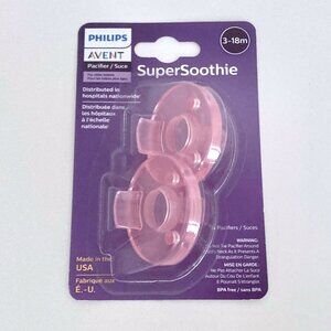 NWT Philips Avent Super Soothie Pacifers Pink 3-18M